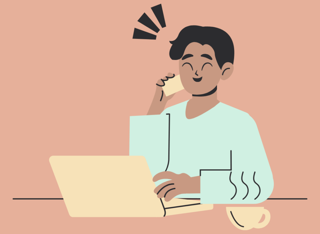 illustration d'une personne télèphonant